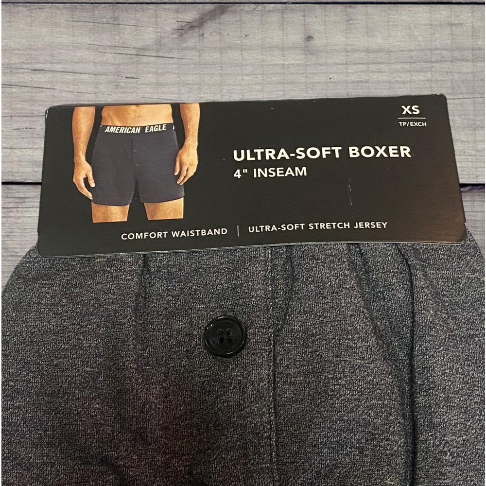 NWT - AEO Men’s Ultra Soft Boxer Shorts Hybrids (Heather Grey / XS 26-29W) - Picture 5 of 12